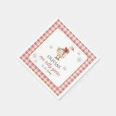 Gekke Goose Christmas Gingham 1st Birthday Servet (Hoek)
