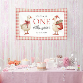 Gekke Goose Christmas Gingham 1st Birthday Spandoek