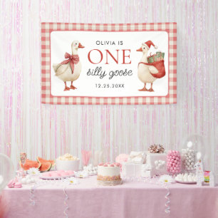 Gekke Goose Christmas Gingham 1st Birthday Spandoek