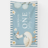 Gekke Goose Daisy Boy 1e Verjaardagsfeest Spandoek (Verticaal)