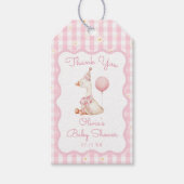 Gekke Goose Daisy gingham Baby shower Gift Label Cadeaulabel (Voorkant)