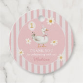 Gekke Goose Daisy Girl 1e verjaardagsfeestje Bedankjes Labels (Voorkant)