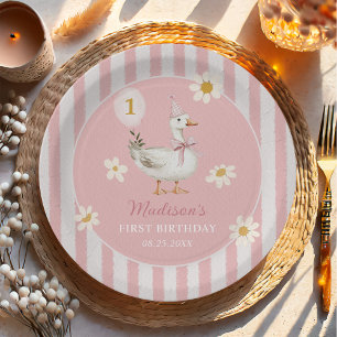 Gekke Goose Daisy Girl 1e verjaardagsfeestje Papieren Bordje