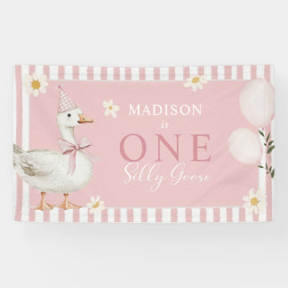 Gekke Goose Daisy Girl 1e verjaardagsfeestje Spandoek