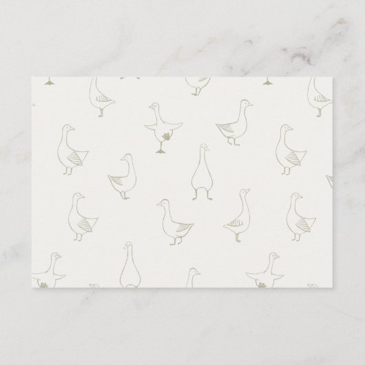 Gekke Goose Drawn Neutraal Gingham Boek Verzoek Informatiekaartje (Achterkant)