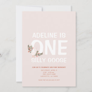 Gekke Goose Eerste Verjaardagsfeestuitnodigingen Kaart