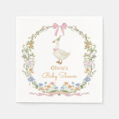 Gekke Goose Floral Baby shower servetten (Voorkant)