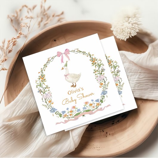 Gekke Goose Floral Baby shower servetten