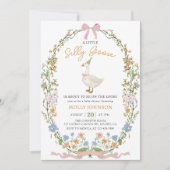 Gekke Goose Floral Baby shower Uitnodiging (Voorkant)