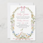 Gekke Goose Floral Baby shower Uitnodiging (Voorkant)