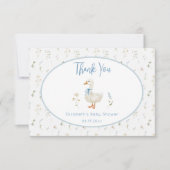 Gekke Goose Floral Elegant Baby shower Bedankkaart (Voorkant)