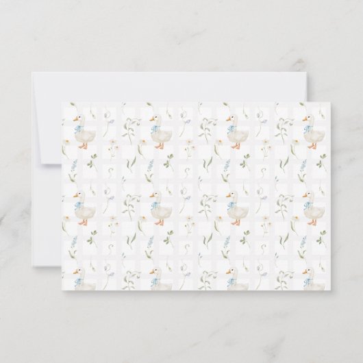 Gekke Goose Floral Elegant Baby shower Bedankkaart (Achterkant)