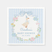 Gekke Goose Floral Gingham Baby shower servetten (Voorkant)