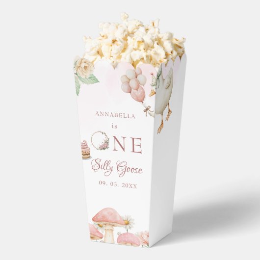 Gekke Goose Flower Garden Mushroom 1e verjaardag Bedankdoosjes (Popped)