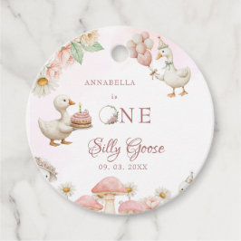 Gekke Goose Flower Garden Mushroom 1e verjaardag Bedankjes Labels