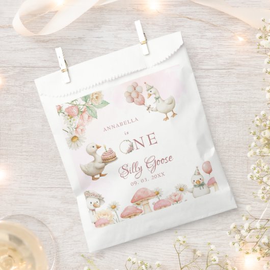 Gekke Goose Flower Garden Mushroom 1e verjaardag Bedankzakje (Geknipt)