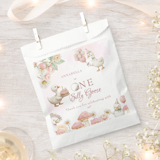 Gekke Goose Flower Garden Mushroom 1e verjaardag Bedankzakje (Geknipt)