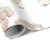 Gekke Goose Flower Garden Mushroom 1e verjaardag Cadeaupapier (Rol Hoek)