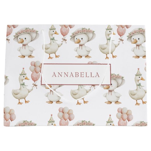 Gekke Goose Flower Garden Mushroom 1e verjaardag Groot Cadeauzakje (Voorkant)