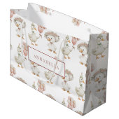 Gekke Goose Flower Garden Mushroom 1e verjaardag Groot Cadeauzakje (Voorkant Gekanteld)