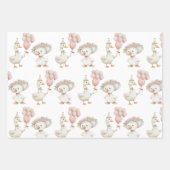 Gekke Goose Flower Garden Mushroom 1e verjaardag Inpakpapier Vel (Voorkant 3)