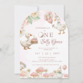 Gekke Goose Flower Garden Mushroom 1e verjaardag Kaart (Voorkant)