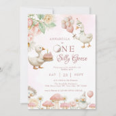 Gekke Goose Flower Garden Mushroom 1e verjaardag Kaart (Voorkant)