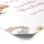 Gekke Goose Flower Garden Mushroom 1e verjaardag Poster (Hoek)