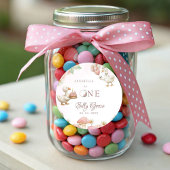 Gekke Goose Flower Garden Mushroom 1e verjaardag Ronde Sticker