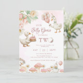 Gekke Goose Flower Garden Mushroom 2e verjaardag Kaart (Staand voorkant)