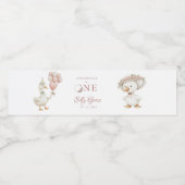 Gekke Goose Flower Garden Mushroom Waterfles Etiket (Enkel label)