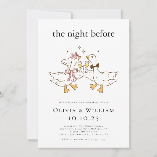 Gekke Goose Funny repetitie diner Kaart (Voorkant)