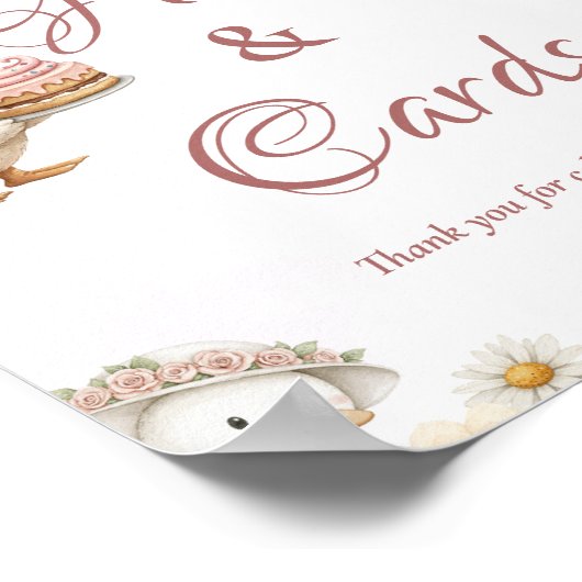 Gekke Goose Garden Mushroom cadeau en kaartje Poster (Hoek)