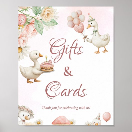 Gekke Goose Garden Mushroom cadeau en kaartje Poster (Voorkant)