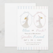 Gekke Goose Gender Reveal Invitation Kaart (Voorkant / Achterkant)