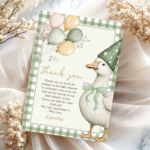 Gekke Goose Gingham 1e Verjaardag Bedankt Card