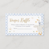 Gekke Goose Gingham Baby shower Luier Raffle Informatiekaartje (Voorkant)