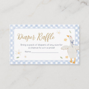 Gekke Goose Gingham Baby shower Luier Raffle Informatiekaartje