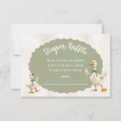 Gekke Goose Gingham Baby shower Luier Raffle Kaart (Voorkant)