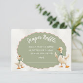 Gekke Goose Gingham Baby shower Luier Raffle Kaart (Staand voorkant)