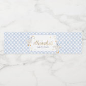 Gekke Goose Gingham Baby shower Waterfles Etiket (Enkel label)