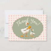 Gekke Goose Gingham Bedankt Kaart (Voorkant)