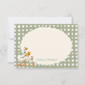 Gekke Goose Gingham Bedankt Kaart (Achterkant)