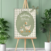Gekke Goose Gingham Bow Baby shower Poster