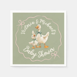 Gekke Goose Gingham Bow Baby shower Servet