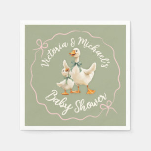 Gekke Goose Gingham Bow Baby shower Servet