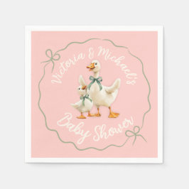 Gekke Goose Gingham Bow Baby shower Servet
