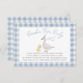 Gekke Goose Gingham Duck baby shower behuizing aut Informatiekaartje (Voorkant / Achterkant)