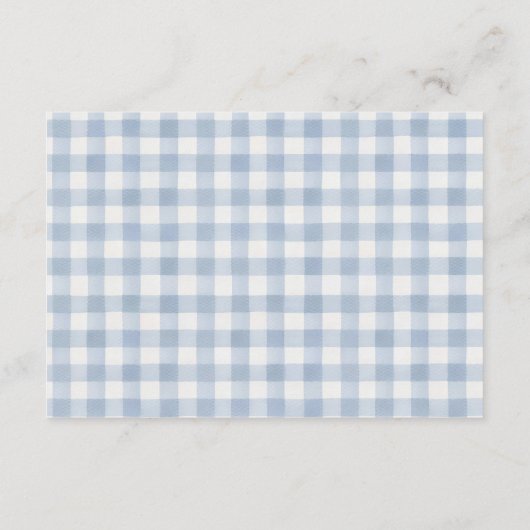 Gekke Goose Gingham Duck baby shower behuizing aut Informatiekaartje (Achterkant)