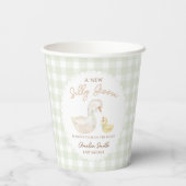 Gekke Goose Gingham Duck baby shower Papieren Bekers (Achterkant)